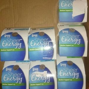 NIB lot 7 pr misc LEGGS pantyhose  distressed box